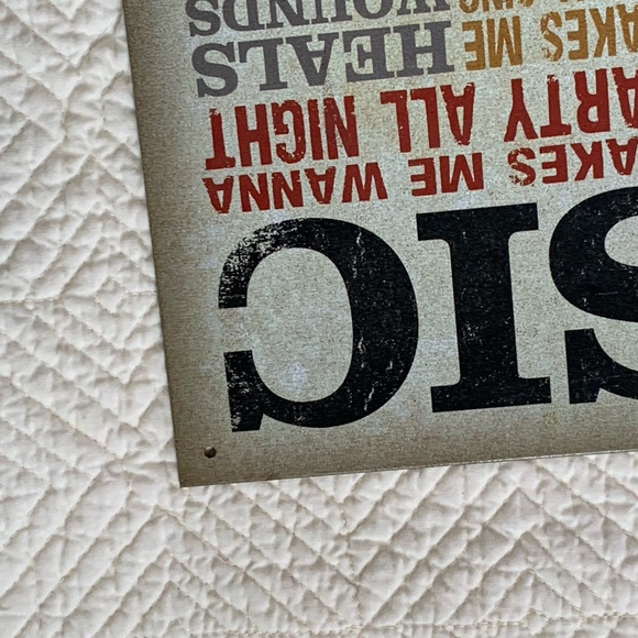 Guitar Metal Sign with Music Words Distressed Look - Picture 4 of 11